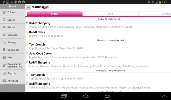 Rediffmail NG android App screenshot 12