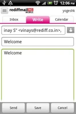 Rediffmail NG android App screenshot 4